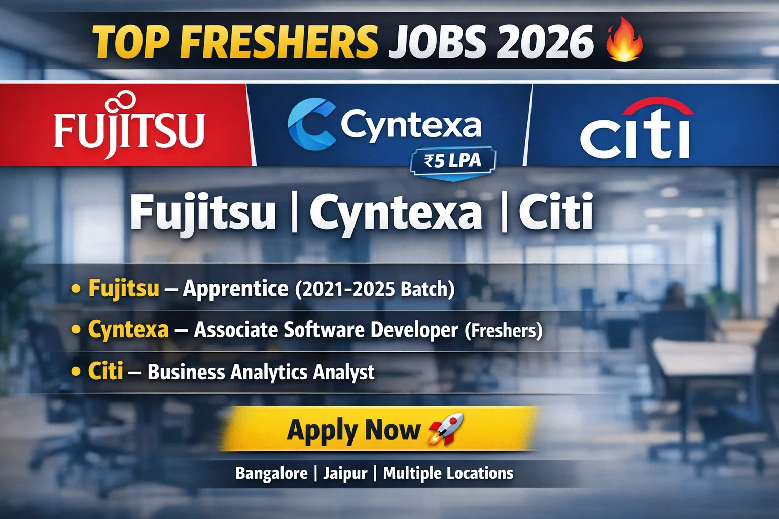 Startups Hiring for freshers 2026