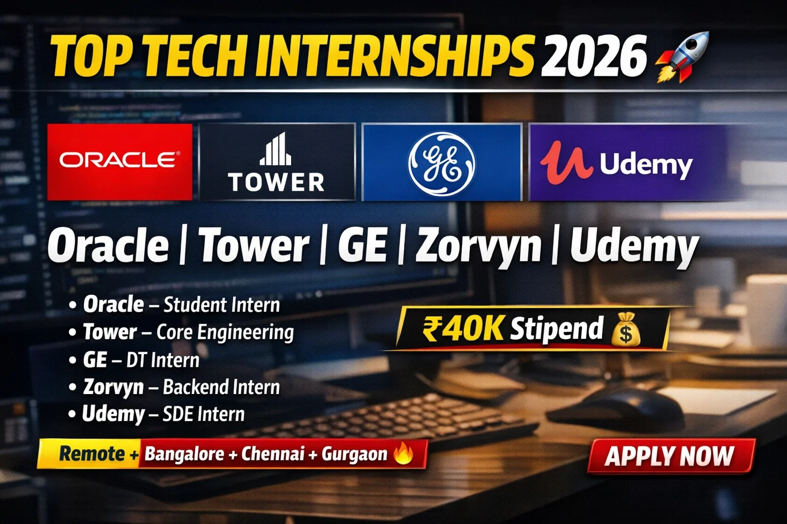 TOP TECH INTERNSHIPS 2026