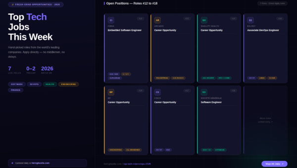 Fresh Grad Opportunities 2026