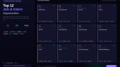 Top 12 Job & Intern Opportunities